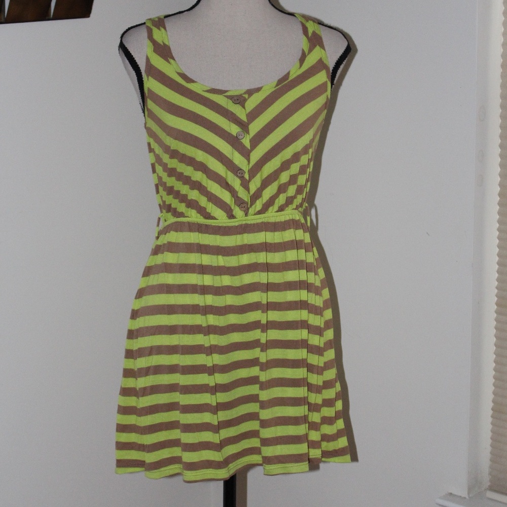 Edge, sleeveless lace striped mini dress